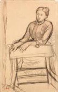 Femme S'appuyant Un Fauteuil by Edgar Degas