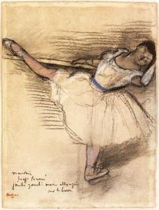 Danseuse Pratiquant La Barre (dancer Practicing At The Bar) by Edgar Degas