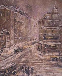 Rue de Clignancourt Under Snow 1924