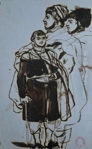 Homme Au Chapeau Et Femme Voilee