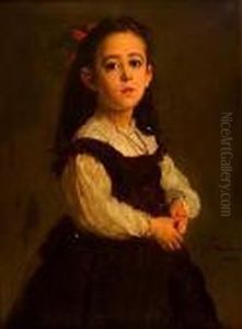 Portrait De Jeune Fille Au Noeud Rouge