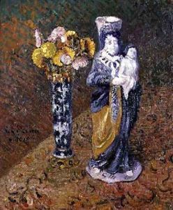 Flowers and a Statuette 1910 by Gustave Loiseau