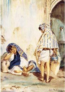 Deux Femmes A La Fontaine by Alfred Dehodencq