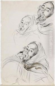 Deux Etudes Pour La Fete Juive A Tanger Et Deux Etudes Pour L'execution De La Juive by Alfred Dehodencq