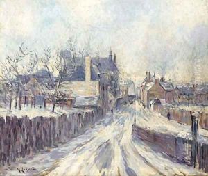 L'entree du village de Mortain sous le neige