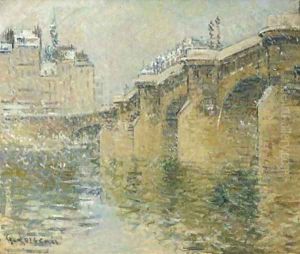 Vue du Pont-Neuf sous la neige by Gustave Loiseau