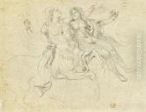 Centaur And Lapith by Eugene Delacroix