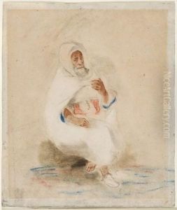 Portrait D'amin Bias Assis by Eugene Delacroix