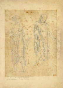 Deux Personnages En Toge by Eugene Delacroix