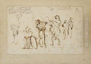Antoine Et Cleopatre by Eugene Delacroix