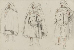 Three Figures by Eugene Delacroix