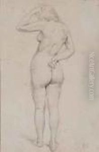 Academie De Femme Nue Vue De Dos by Eugene Delacroix