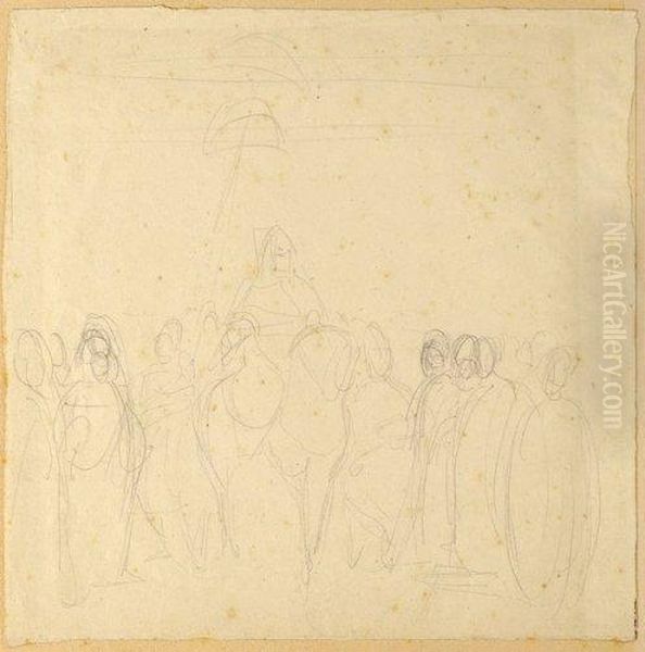 Etude Pour Muley Abd Err 
Rhahmann, Sultan Du Maroc, Sortant De Sonpalais De Mequinez, Entoure De 
Sa Garde Et De Ses Principauxofficiers - view 1
