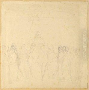 Etude Pour Muley Abd Err 
Rhahmann, Sultan Du Maroc, Sortant De Sonpalais De Mequinez, Entoure De 
Sa Garde Et De Ses Principauxofficiers