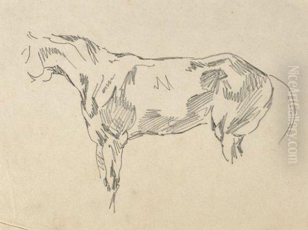 Etude D'un Cheval Deprofil - view 1
