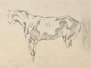 Etude D'un Cheval Deprofil by Eugene Delacroix