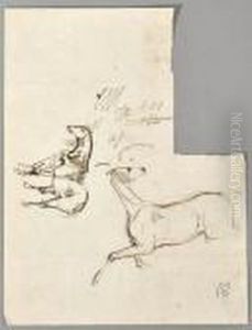 Etude De Chevaux by Eugene Delacroix