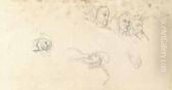 Etude De Six Tetes Pour Les Frises Du Salon Du Roi Du Palaisbourbon - view 1