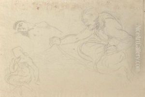 Etudes Probablement Pour Jupiter Et Antiope by Eugene Delacroix