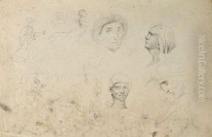 Etude De Femmes Drapees Et De Figures Portant Un Turban