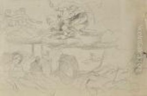 Etude D'apres Une Scene Mythologique D'un Maitre Ancien by Eugene Delacroix
