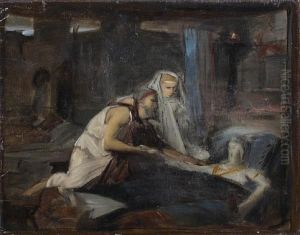 Sketch Of Christ Healing A Sick Man
