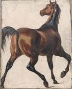 Chestnut Horse by Eugene Delacroix