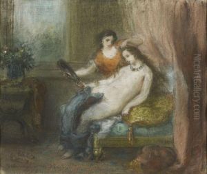 Jeune Femme A Sa Toilette, Ou La Toilette De Psyche by Eugene Delacroix