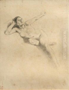 Etude De Jeune Femme by Eugene Delacroix