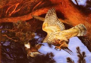 Hawk Attacking Prey by Bruno Andreas Liljefors