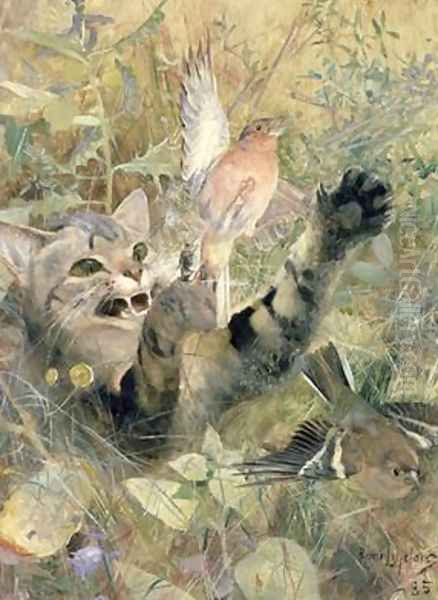 A Cat and a Chaffinch 1885 - view 1