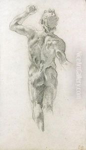 Homme Debout, Etude De Nu by Eugene Delacroix