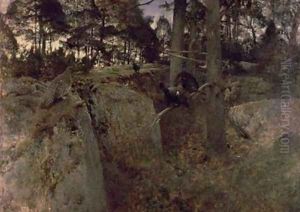The Mating of the Capercaillies 1888 by Bruno Andreas Liljefors
