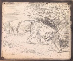Tigre En Arret by Eugene Delacroix