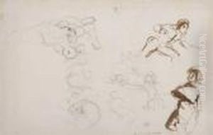 Page De Croquis by Eugene Delacroix