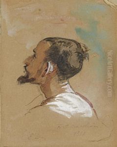 Study Of A Man Seen From Behind by Eugene Delacroix