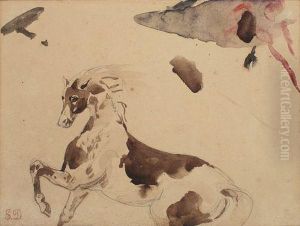 Study Of A Horse by Eugene Delacroix