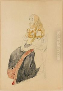 Etude De Femme Juive Marocaine by Eugene Delacroix