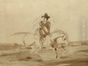Bears Stamped Initials In Red by Eugene Delacroix