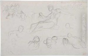 Studies For The Galerie D'apollon After Dubois Andfreminet