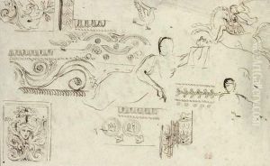 Etudes D'ornements Architecturaux
Plume Et Encre Brune by Eugene Delacroix
