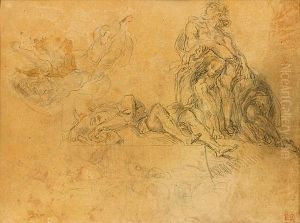 Orphee Et Eurydice by Eugene Delacroix