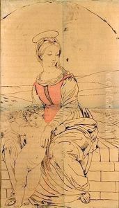 Etude Pour La Vierge Des Moissons by Eugene Delacroix