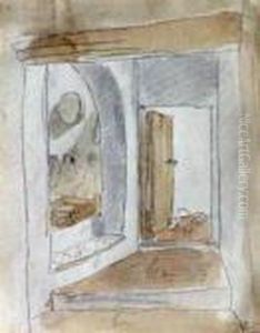 Interieur De Maison by Eugene Delacroix