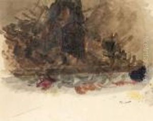 Etude Pour La Barque De Dante, Vers 1821 - 1822 by Eugene Delacroix