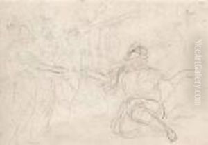 Le Jugement De Paris. by Eugene Delacroix