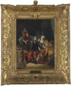 Charles Vi And Odette De Champdivers by Eugene Delacroix