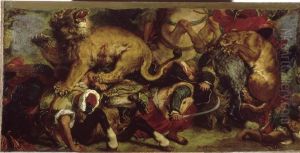 The Lion Hunt by Eugene Delacroix