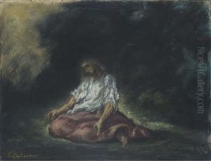 Christ In The Garden Of Gethsemane by Eugene Delacroix
