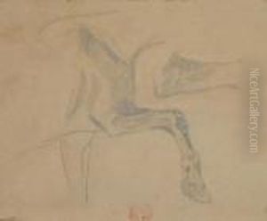 Etude De Jambes De Cheval by Eugene Delacroix